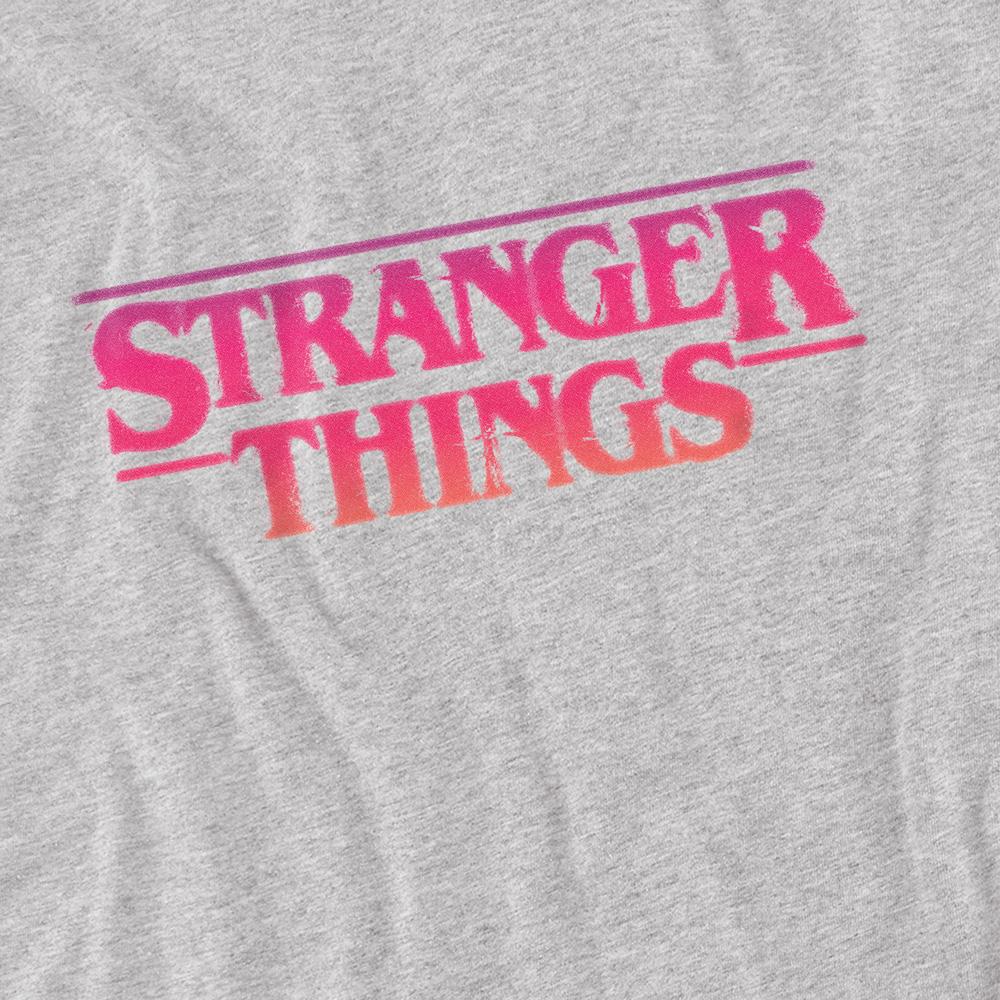 Sport Heather - Side - Stranger Things Childrens-Kids Sunset Logo Sweatshirt