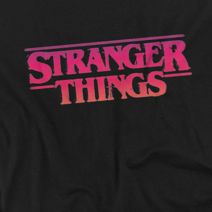 Black - Side - Stranger Things Childrens-Kids Sunset Logo Sweatshirt