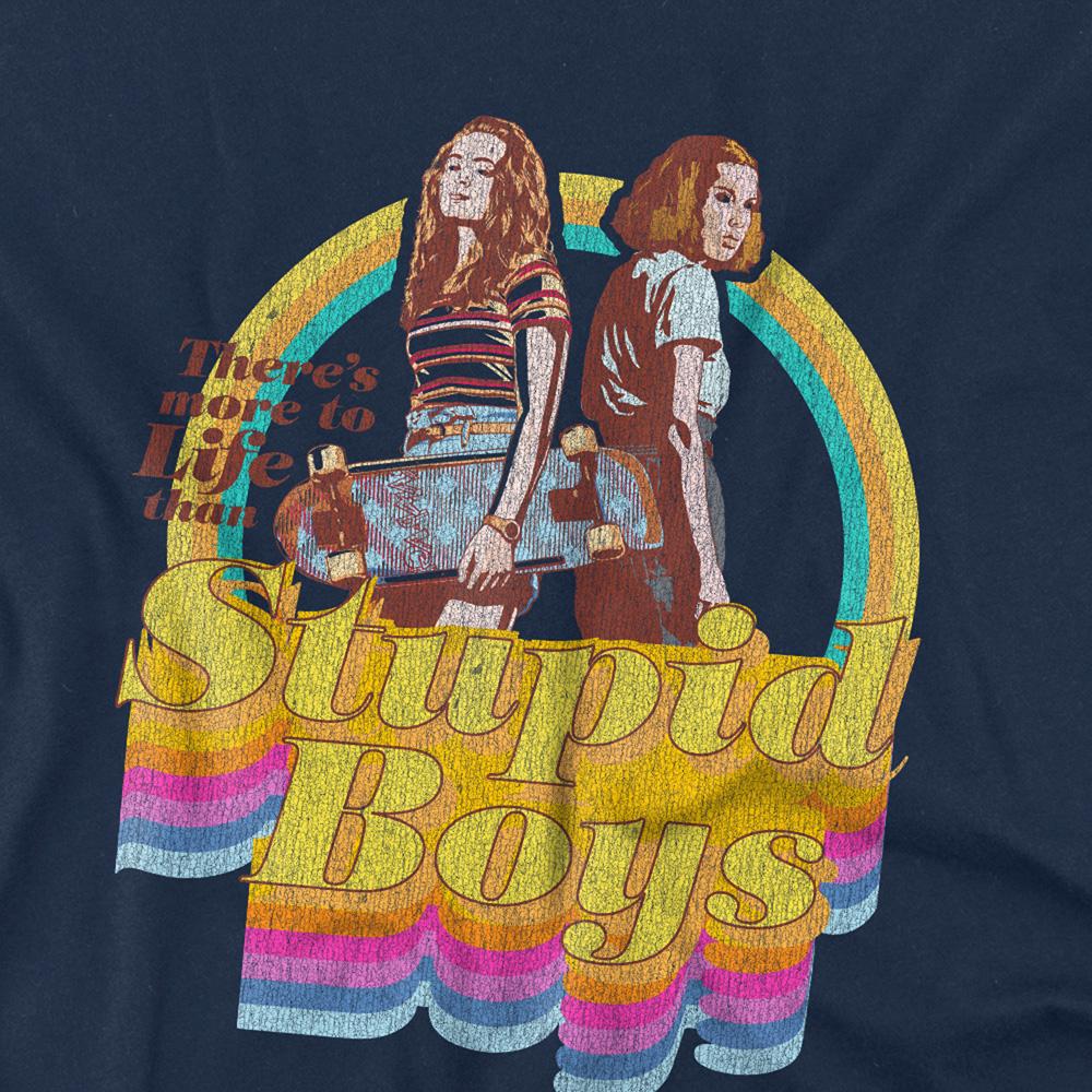 Navy - Side - Stranger Things Childrens-Kids Stupid Boys Sweatshirt