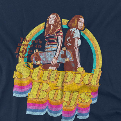 Navy - Side - Stranger Things Childrens-Kids Stupid Boys Sweatshirt