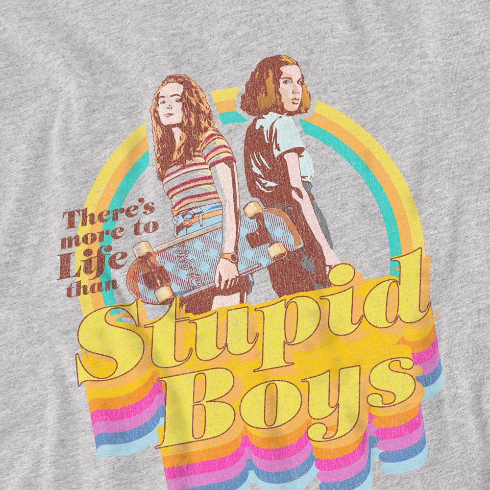 Sport Heather - Side - Stranger Things Childrens-Kids Stupid Boys Sweatshirt
