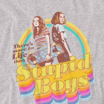 Sport Heather - Side - Stranger Things Childrens-Kids Stupid Boys Sweatshirt