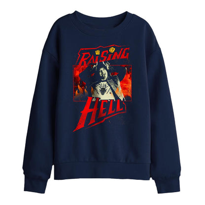 Navy - Front - Stranger Things Childrens-Kids Raising Hell Eddie Munson Sweatshirt