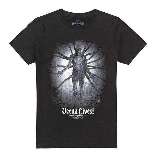 Black - Front - Stranger Things Unisex Adult Vecna Lives Poster T-Shirt
