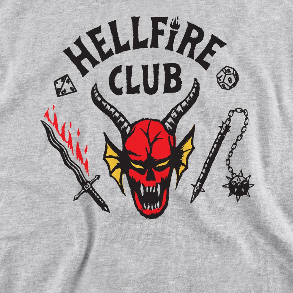 Athletic Heather - Side - Stranger Things Unisex Adult Hellfire Club Sweatshirt