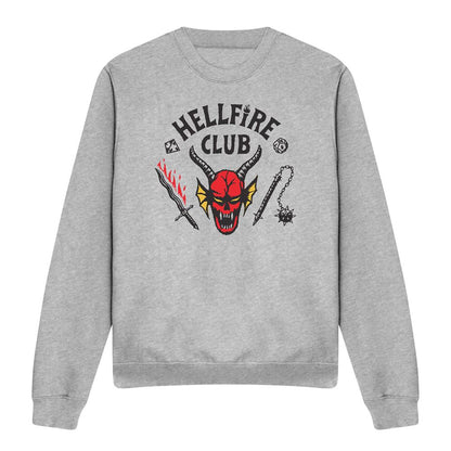 Athletic Heather - Front - Stranger Things Unisex Adult Hellfire Club Sweatshirt