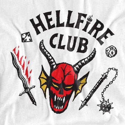 White-Red - Side - Stranger Things Unisex Adult Hellfire Club Raglan Baseball T-Shirt