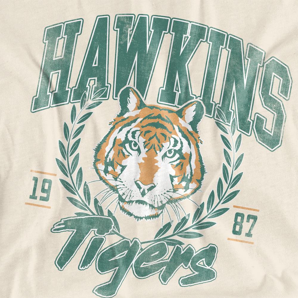 Natural - Side - Stranger Things Womens-Ladies Tiger Laurel T-Shirt