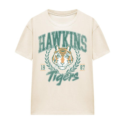 Natural - Front - Stranger Things Womens-Ladies Tiger Laurel T-Shirt