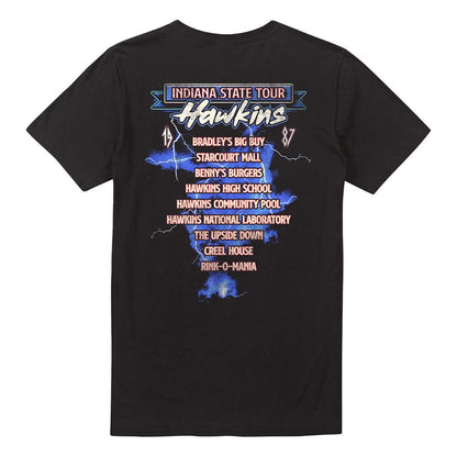 Black - Back - Stranger Things Unisex Adult Eleven 87 Tour Back Print T-Shirt