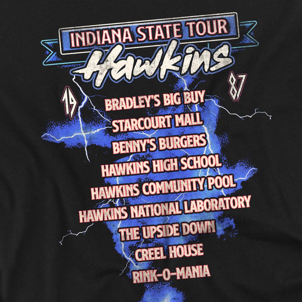 Black - Side - Stranger Things Unisex Adult Eleven 87 Tour Back Print T-Shirt