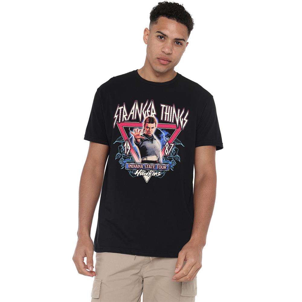 Black - Lifestyle - Stranger Things Unisex Adult Eleven 87 Tour Back Print T-Shirt