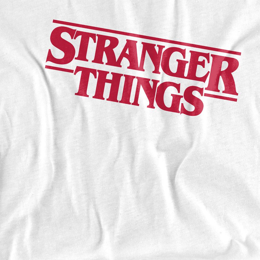 White - Side - Stranger Things Womens-Ladies Logo T-Shirt