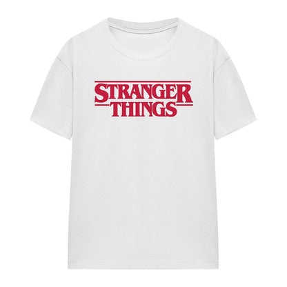 White - Front - Stranger Things Womens-Ladies Logo T-Shirt