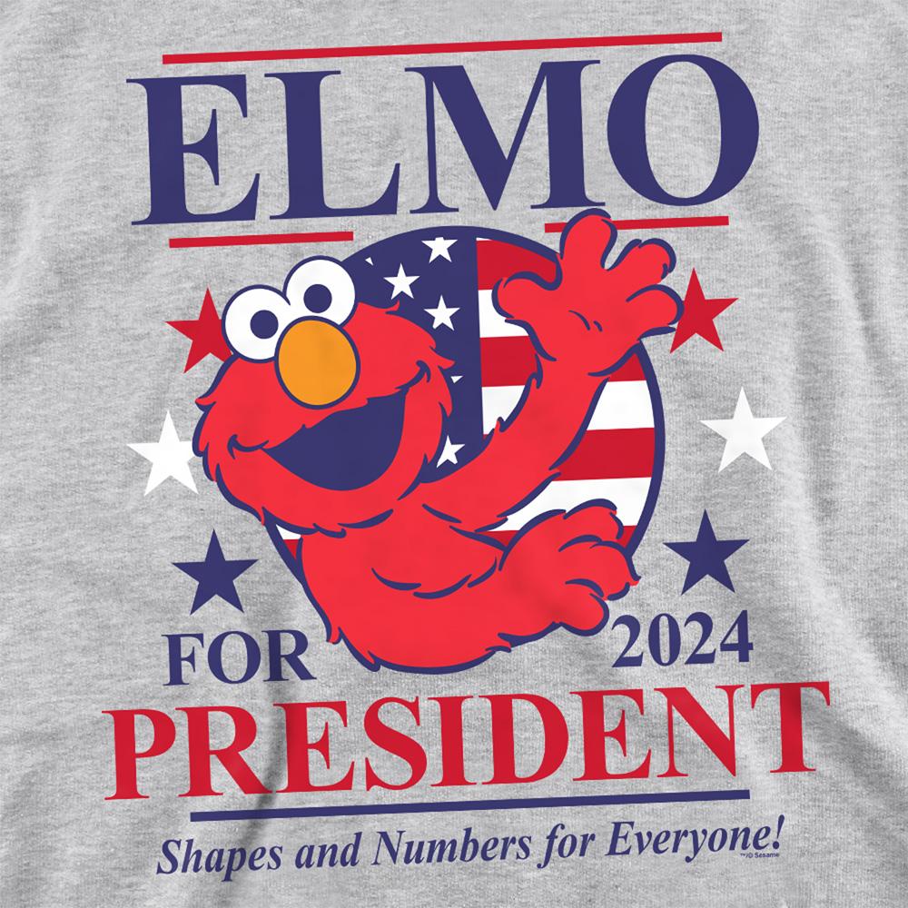 Athletic - Side - Sesame Street Unisex Adult Elmo For President 2024 Sweatshirt