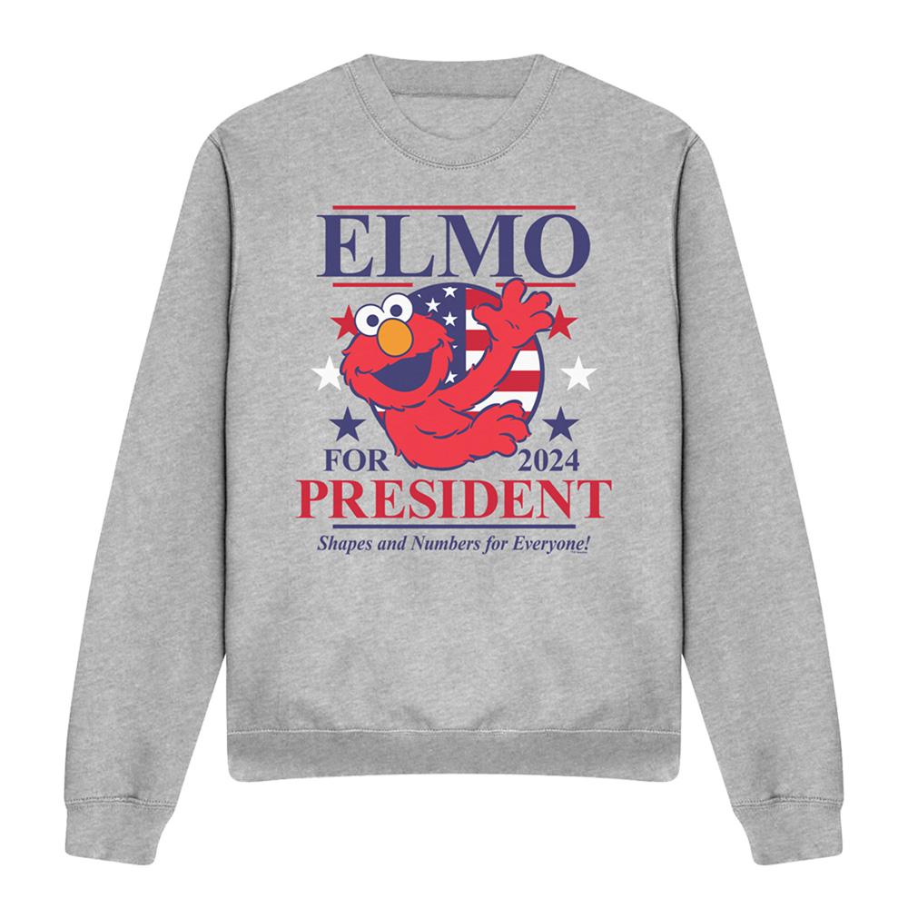 Athletic - Front - Sesame Street Unisex Adult Elmo For President 2024 Sweatshirt