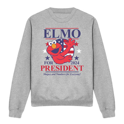 Athletic - Front - Sesame Street Unisex Adult Elmo For President 2024 Sweatshirt