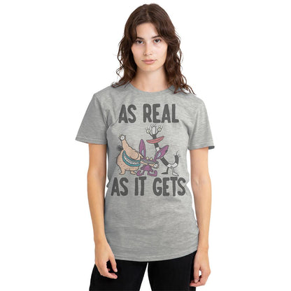 Athletic Heather - Lifestyle - Aaahh!!! Real Monsters Womens-Ladies As Real As It Gets T-Shirt