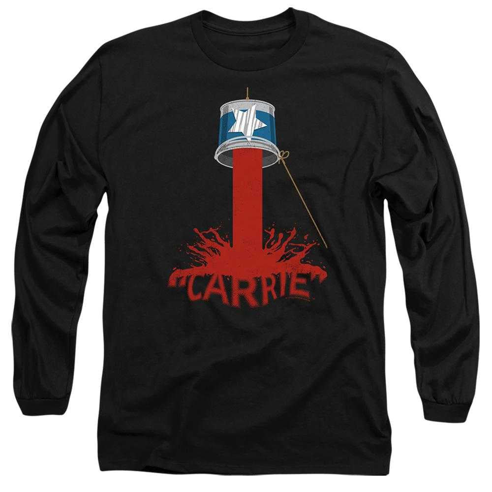 Black - Front - Carrie Unisex Adult Bucket Of Blood Long-Sleeved T-Shirt