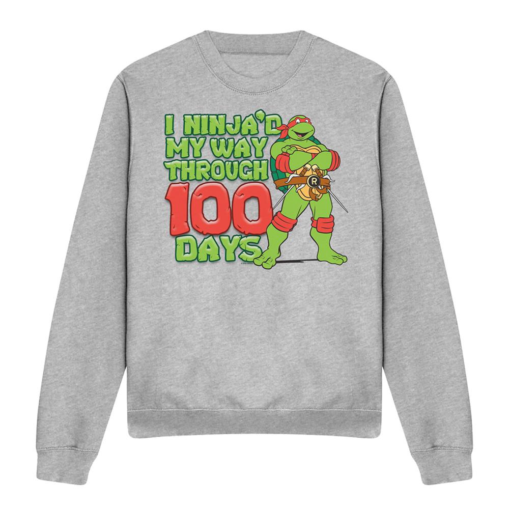 Athletic Heather - Front - Teenage Mutant Ninja Turtles Unisex Adult I Ninja´d My Way Through 100 Days Sweatshirt