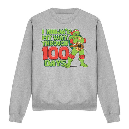 Athletic Heather - Front - Teenage Mutant Ninja Turtles Unisex Adult I Ninja´d My Way Through 100 Days Sweatshirt