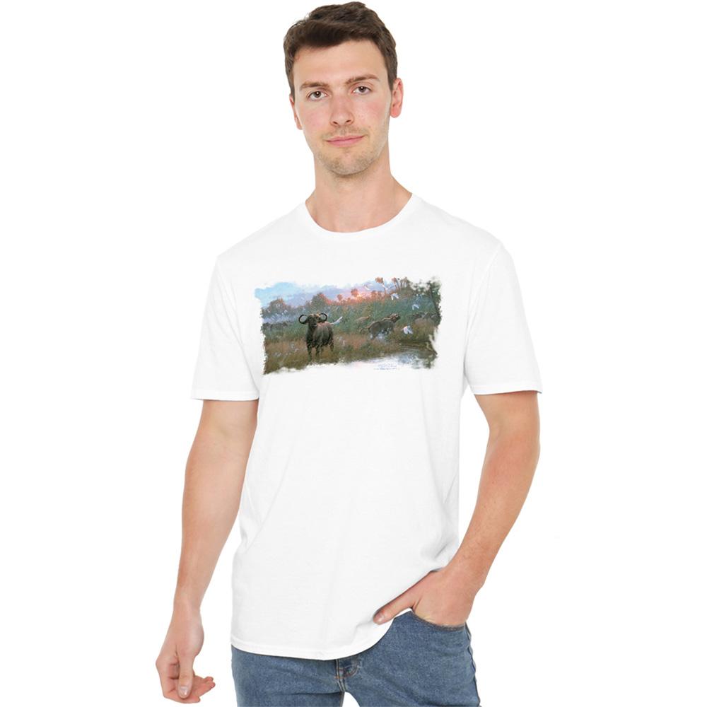 White - Lifestyle - Wildlife Unisex Adult Cape Buffalo T-Shirt