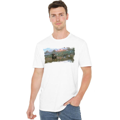 White - Lifestyle - Wildlife Unisex Adult Cape Buffalo T-Shirt