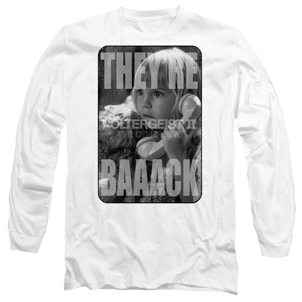 White - Front - Poltergeist Unisex Adult Logo Long-Sleeved T-Shirt