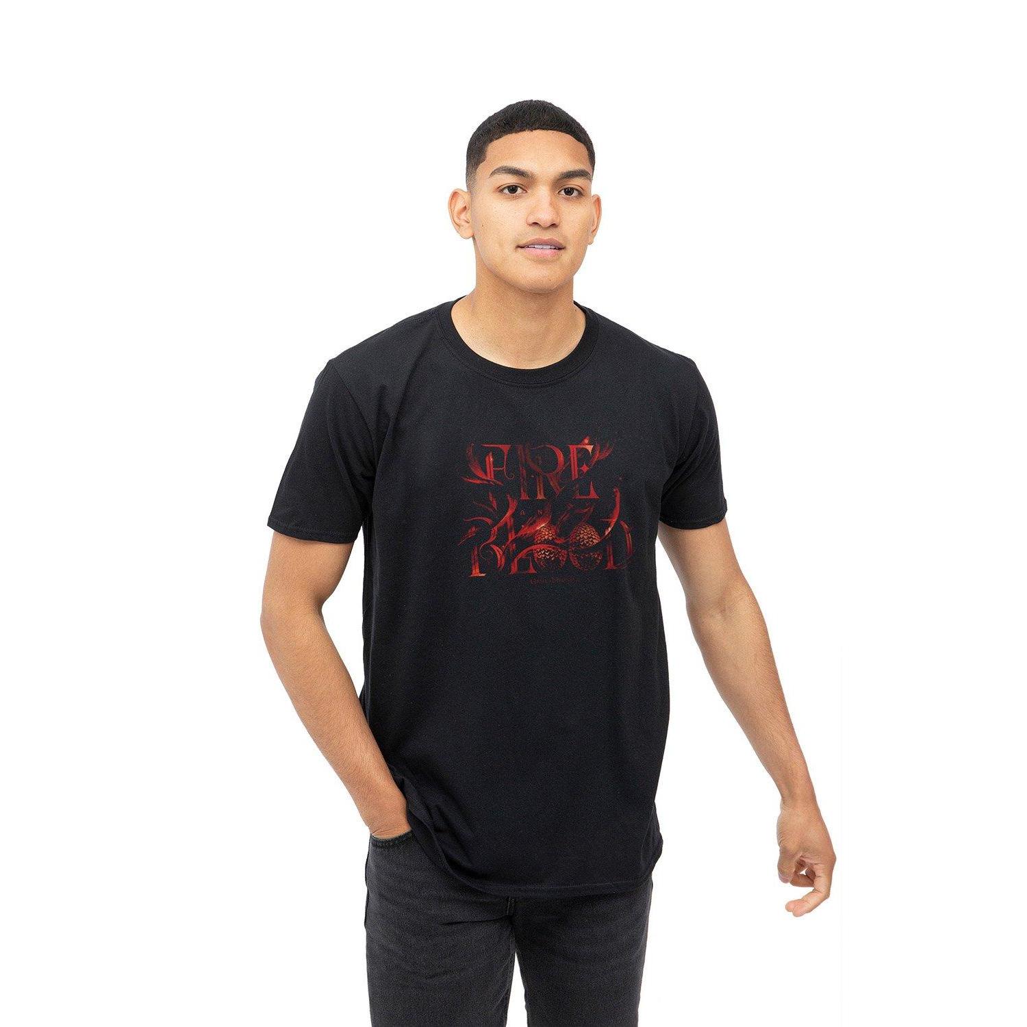 Black - Back - Game Of Thrones: House Of The Dragon Mens Fire & Blood Egg T-Shirt