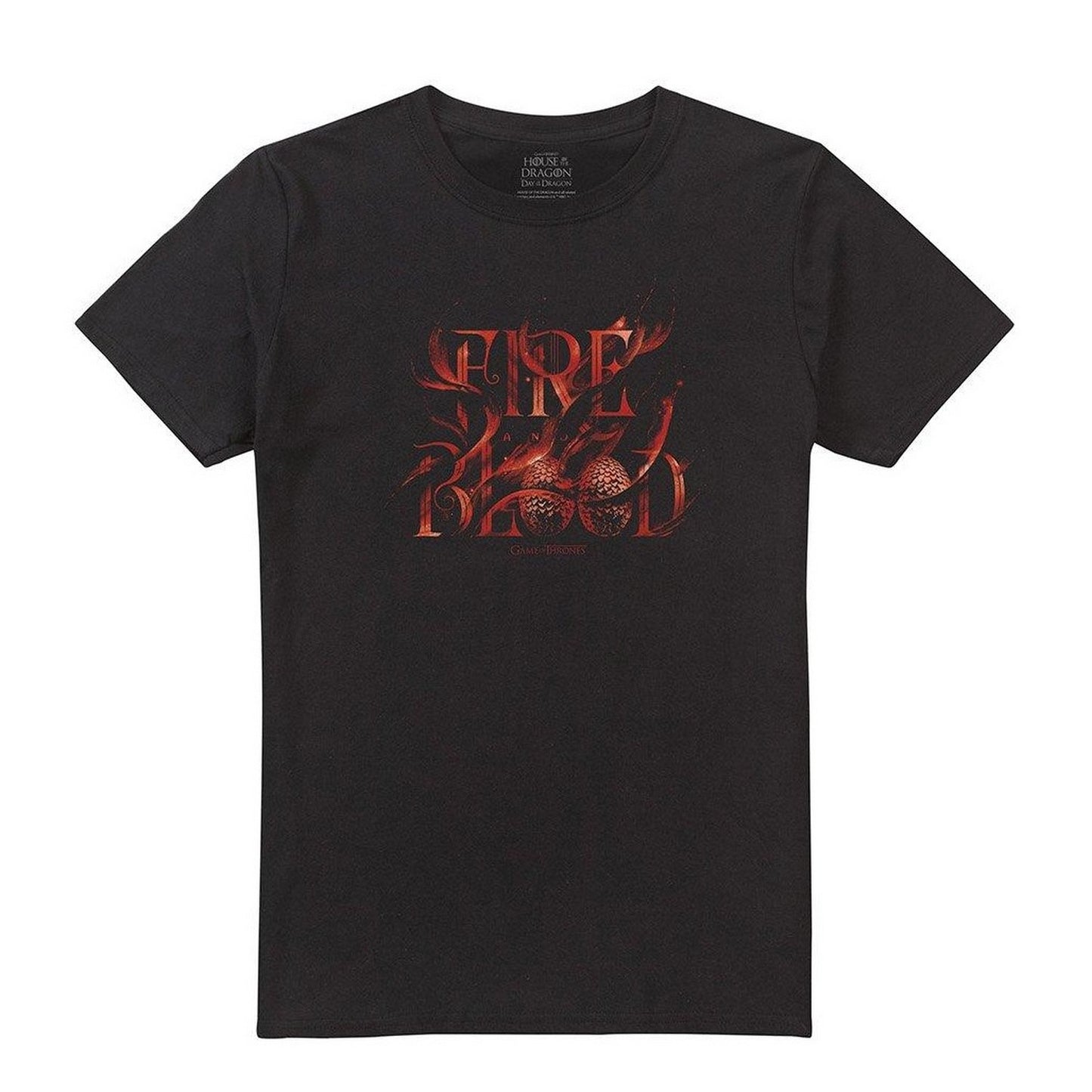 Black - Front - Game Of Thrones: House Of The Dragon Mens Fire & Blood Egg T-Shirt