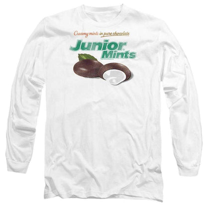 White - Front - Tootsie Roll Unisex Adult Junior Mints Logo Long-Sleeved T-Shirt