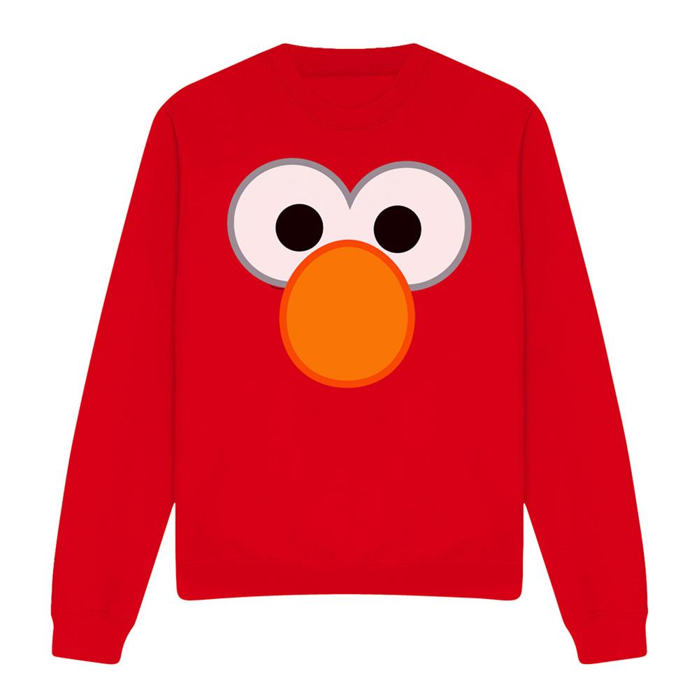 Red - Front - Sesame Street Unisex Adult Elmo Eyes Sweatshirt