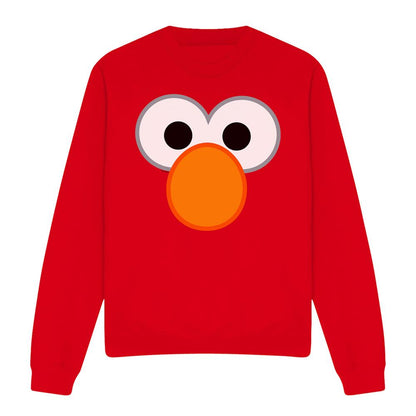 Red - Front - Sesame Street Unisex Adult Elmo Eyes Sweatshirt
