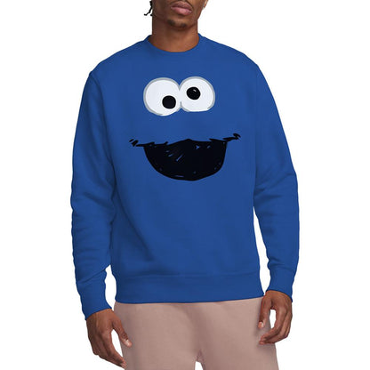 Royal Blue - Lifestyle - Sesame Street Unisex Adult Cookie Monster Crayon Sketch Sweatshirt