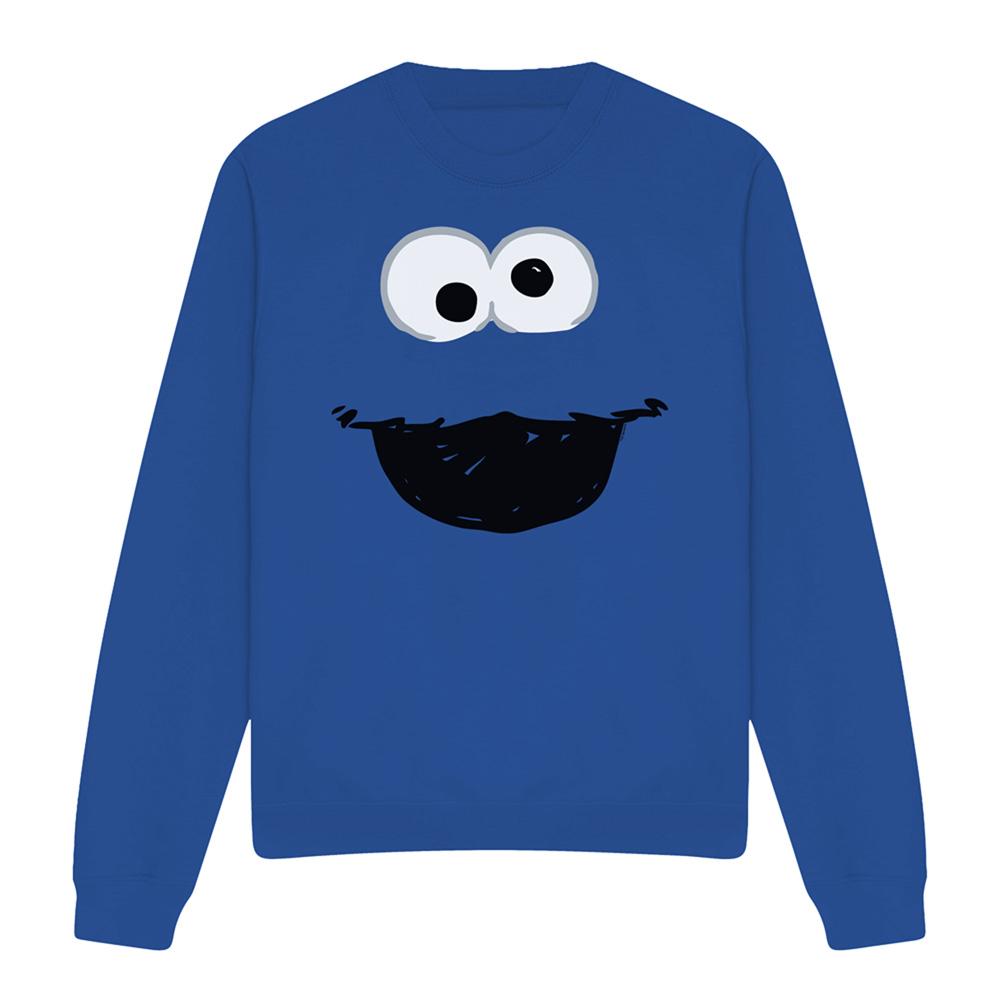 Royal Blue - Front - Sesame Street Unisex Adult Cookie Monster Crayon Sketch Sweatshirt