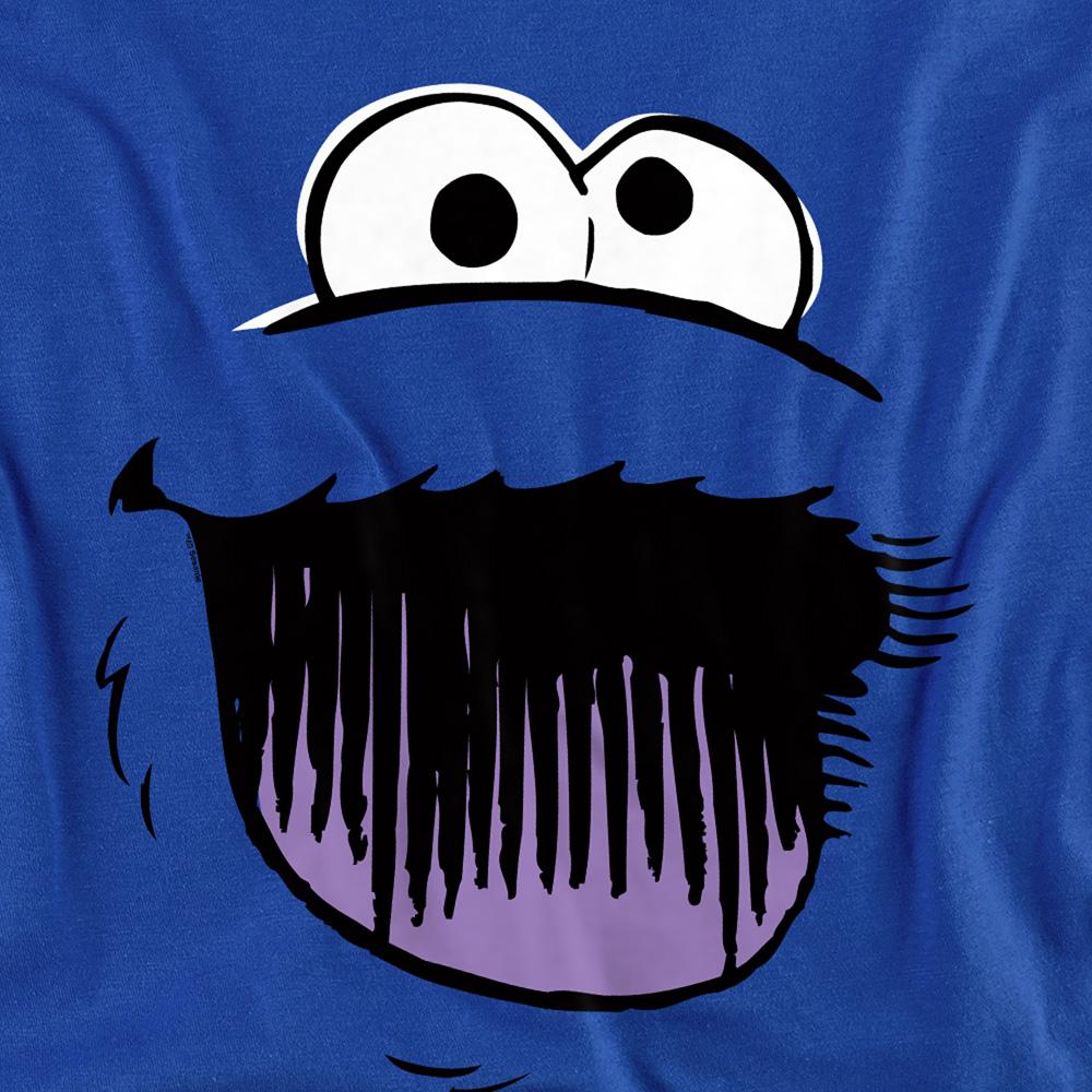 Royal Blue - Side - Sesame Street Unisex Adult Cookie Monster Sketch Face Sweatshirt