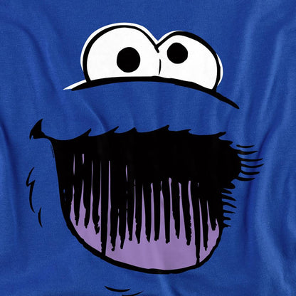 Royal Blue - Side - Sesame Street Unisex Adult Cookie Monster Sketch Face Sweatshirt