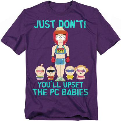 Purple - Front - South Park Unisex Adult PC Babies T-Shirt