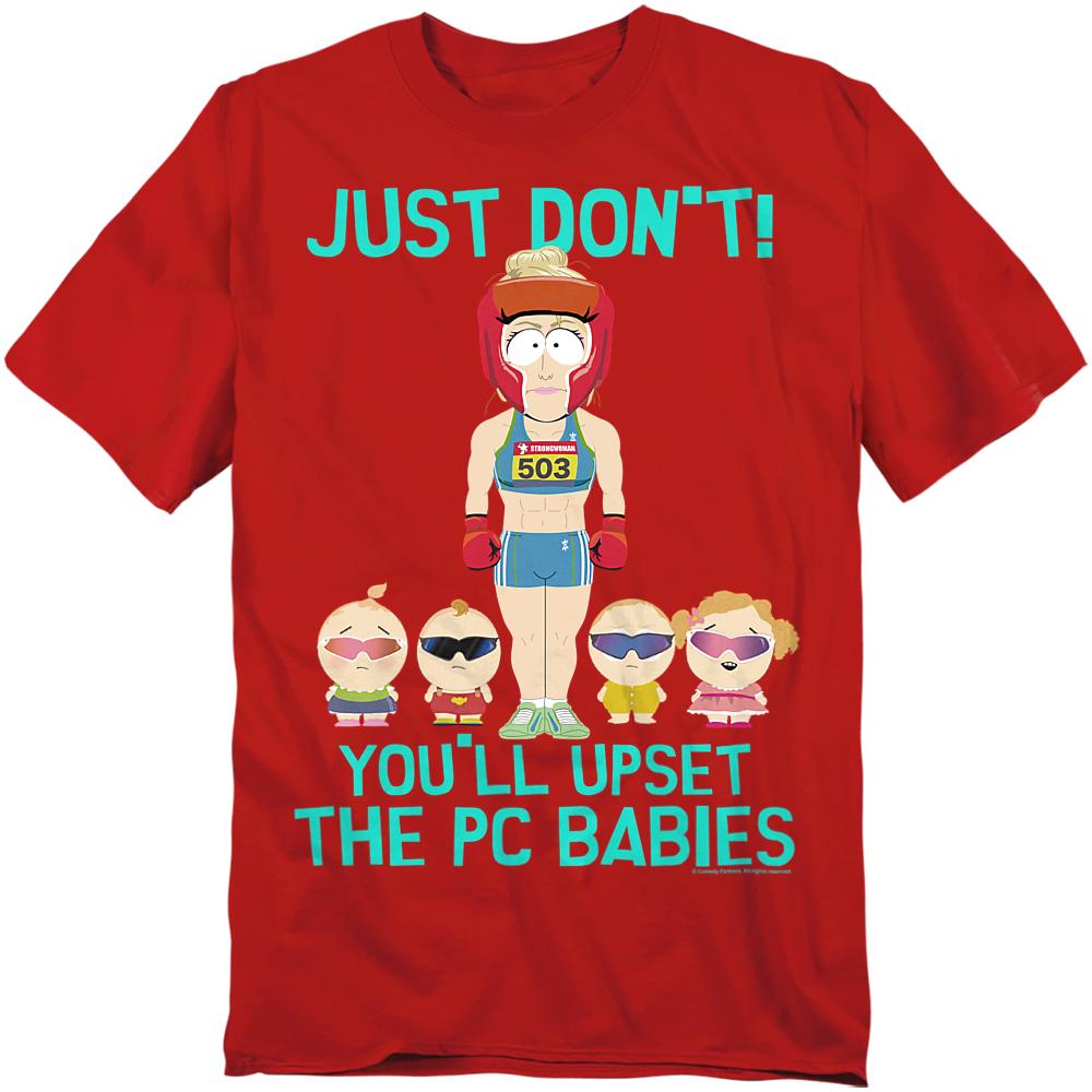Red - Front - South Park Unisex Adult PC Babies T-Shirt