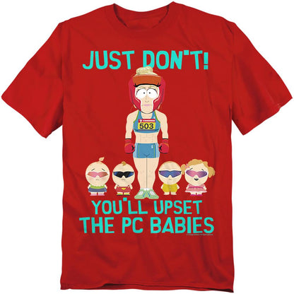 Red - Front - South Park Unisex Adult PC Babies T-Shirt