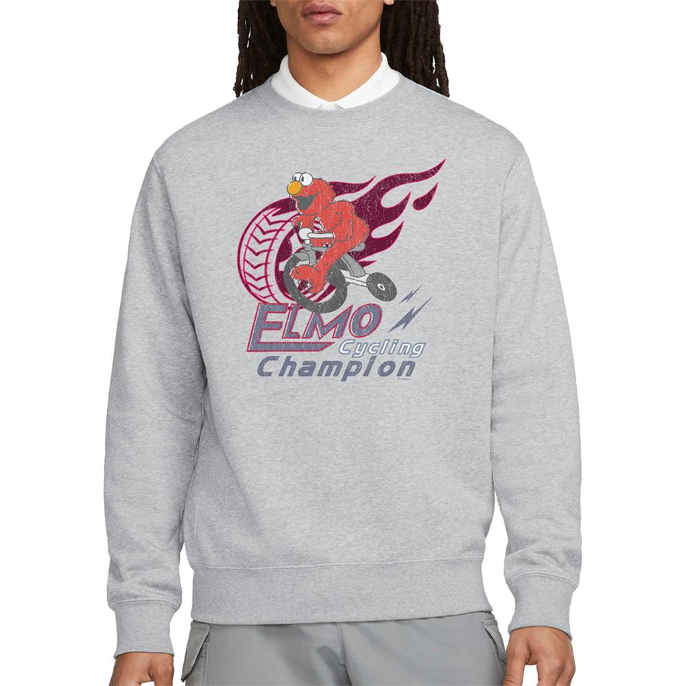 Athletic Heather - Side - Sesame Street Unisex Adult Cycle Champion Elmo Sweatshirt