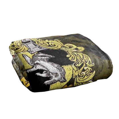Multicoloured - Back - Harry Potter Soft Touch Hufflepuff Crest Blanket
