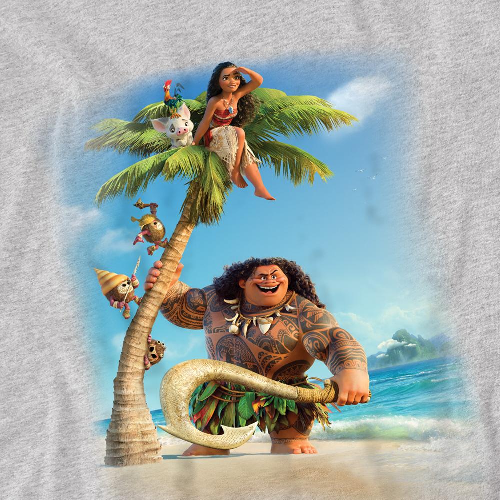 Athletic Heather - Side - Moana Childrens-Kids Poster Sweatshirt