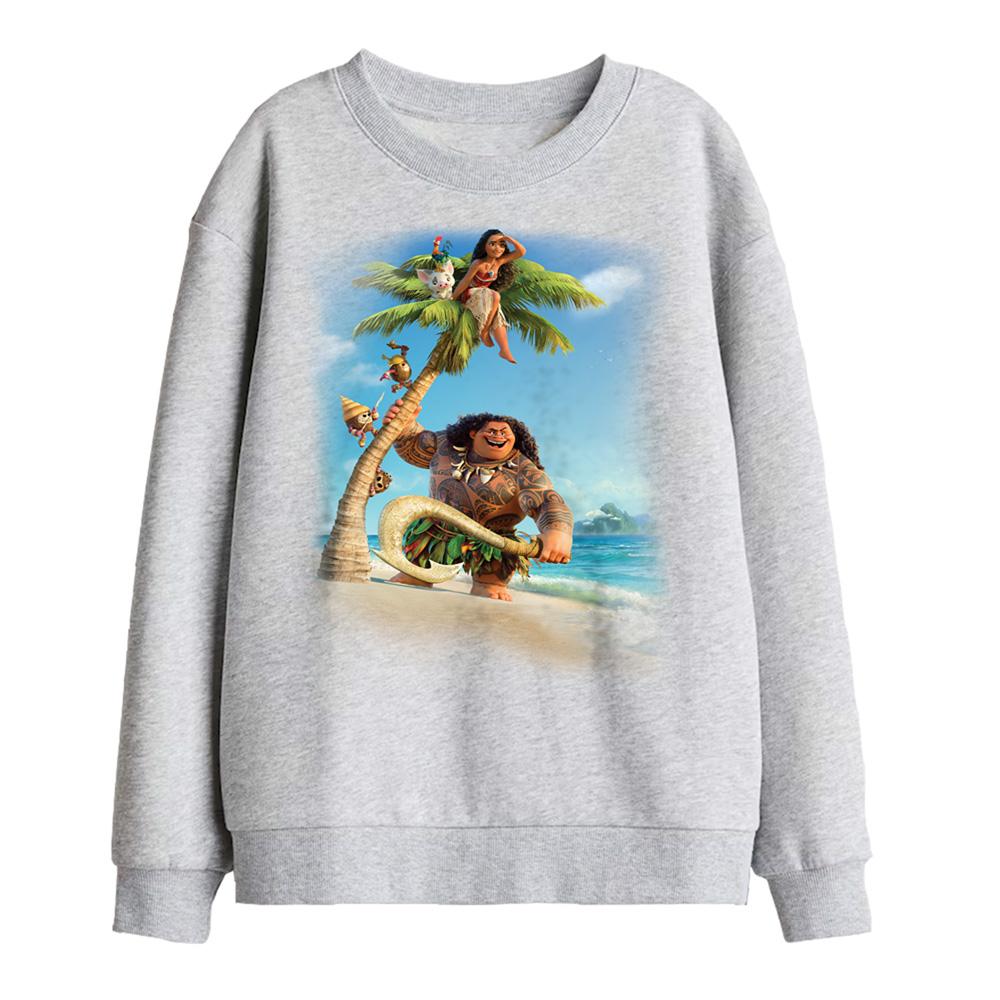 Athletic Heather - Front - Moana Childrens-Kids Poster Sweatshirt