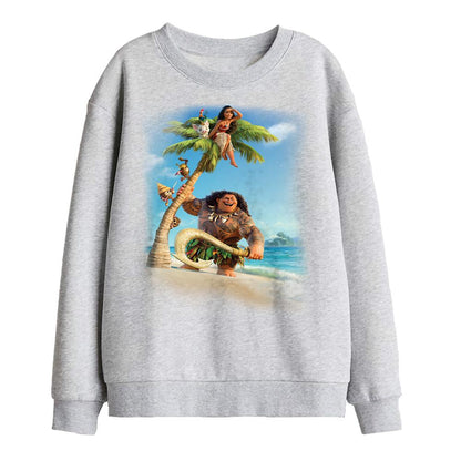 Athletic Heather - Front - Moana Childrens-Kids Poster Sweatshirt