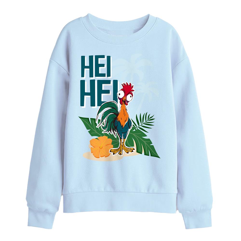 Light Blue - Front - Moana 2 Childrens-Kids Hei Hei Island Sweatshirt