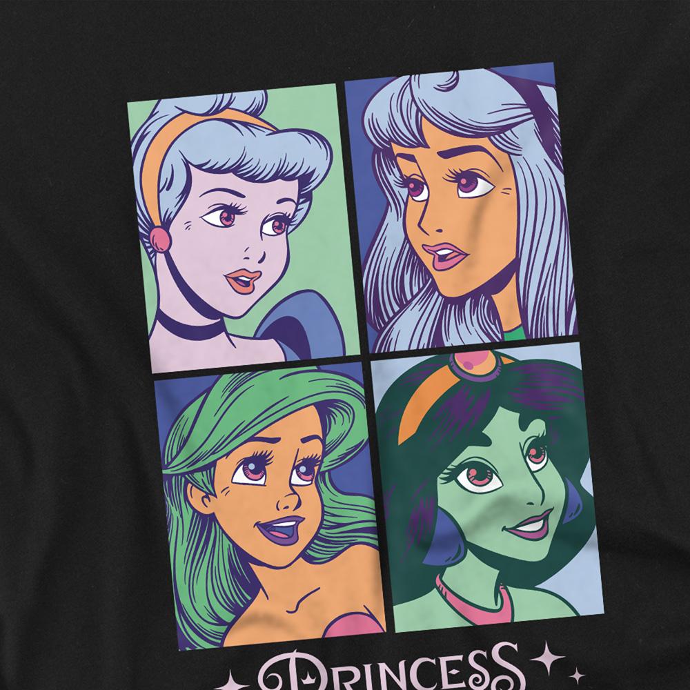 Black - Side - Disney Princess Childrens-Kids Faces Sweatshirt