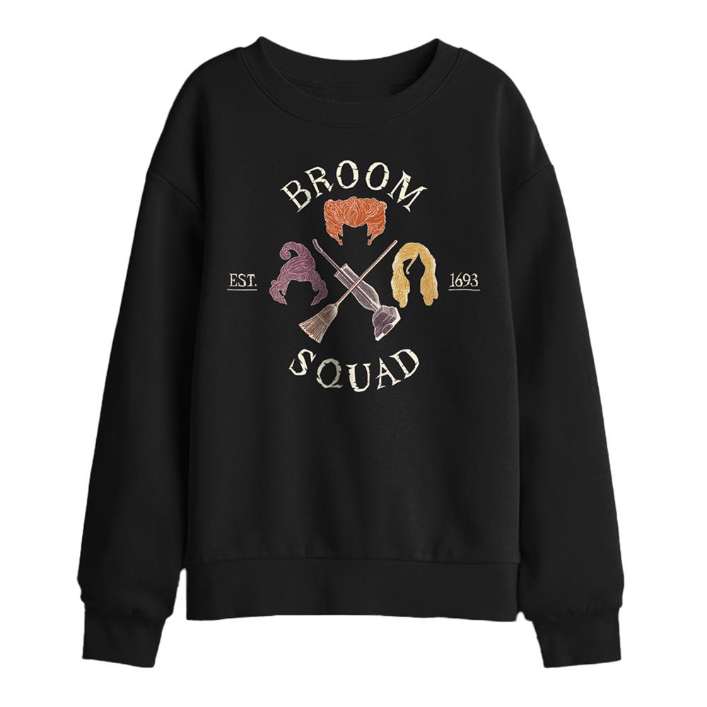 Black - Front - Hocus Pocus Childrens-Kids Broom Squad Sanderson Sisters Sweatshirt