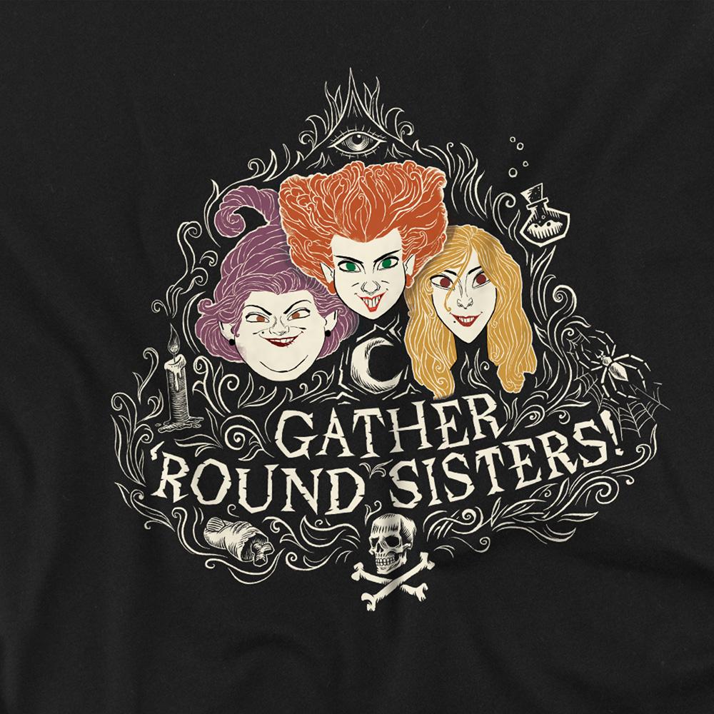Black - Side - Hocus Pocus Childrens-Kids Gather Round Sisters Sanderson Sisters Sweatshirt
