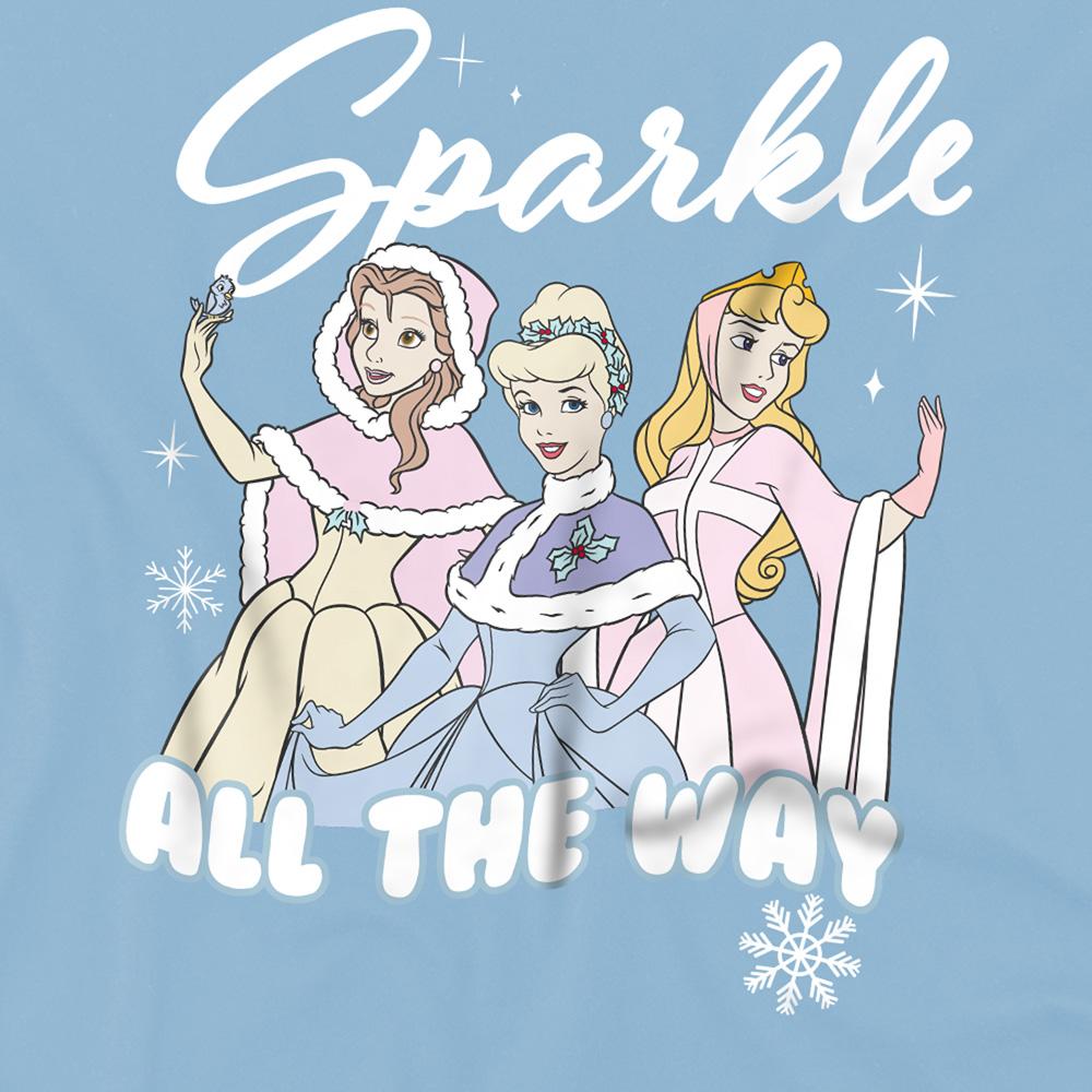 Light Blue - Side - Disney Princess Childrens-Kids Sparkle All The Way Sweatshirt
